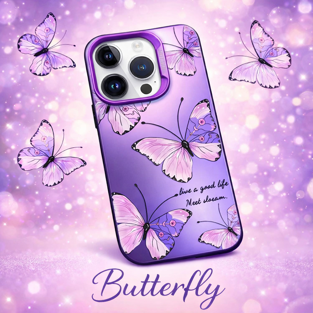 Casing iPhone Butterfly Aesthetic Case iPhone 11 12 13 14 15 16 17 Pro Max Cute Korean Case Anti Sho