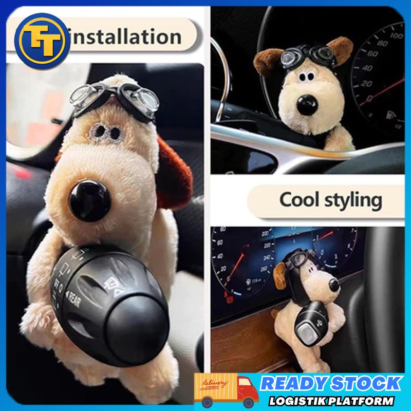 Boneka Anjing Mobil Lembut 15cm Ornamen Boneka Anjing Imut Anti Licin Aksesoris Hiasan Interior Mobi