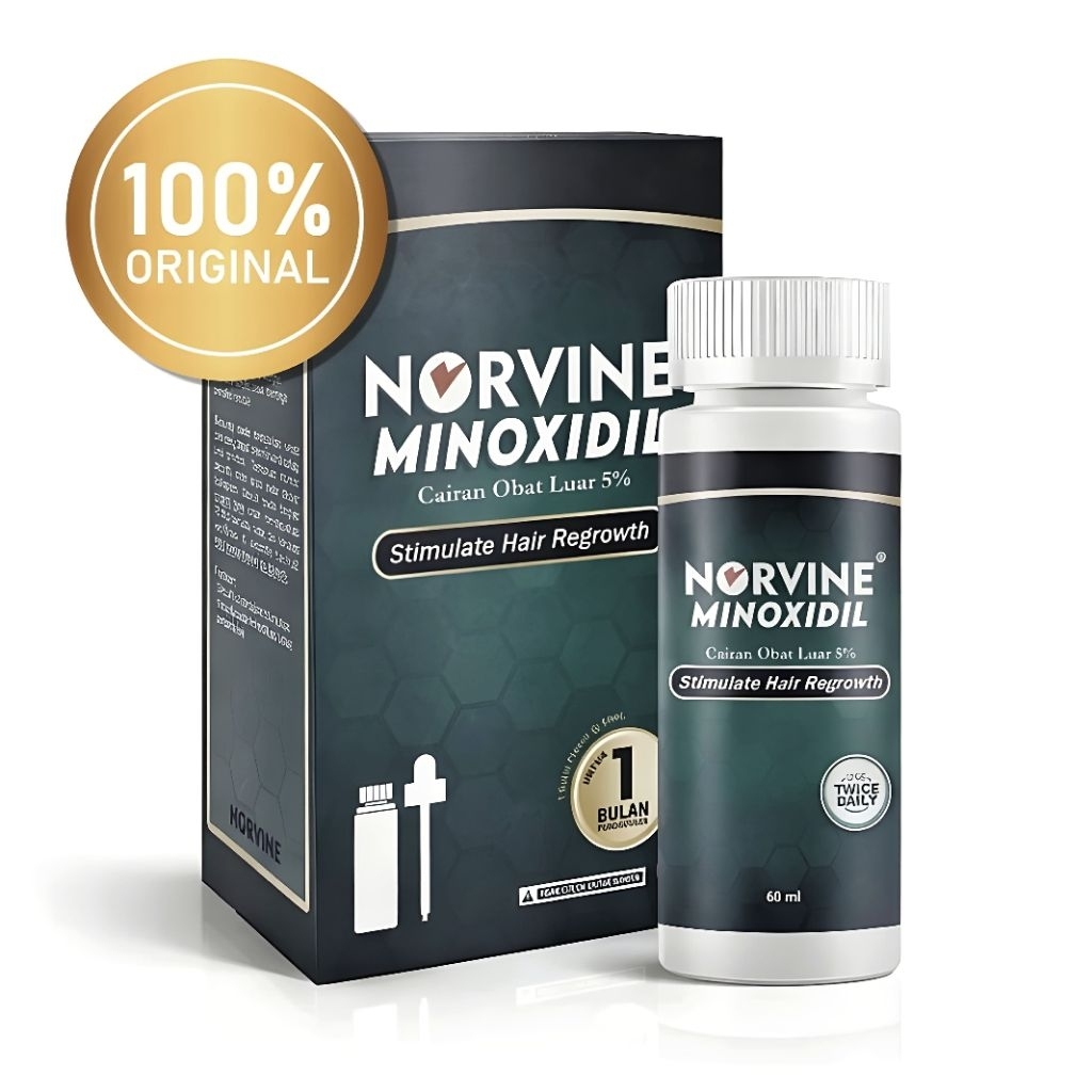 Norvine Minoxidil 5% Penumbuh Rambut Brewok BPOM (Penumbuh Rambut, Brewok dan Jenggot)