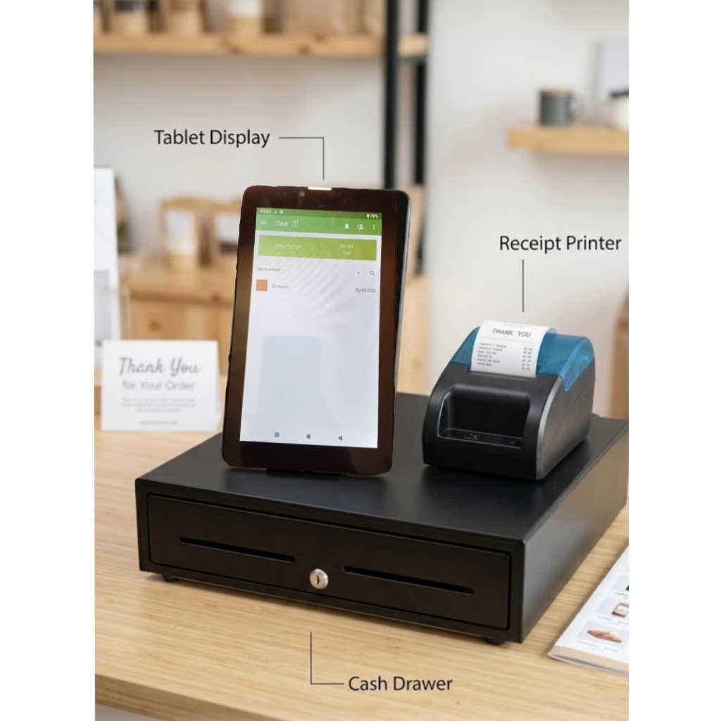 SALE promo mesin kasir android tablet  printer dan program kasir 4G bisa instal sekaligus gofood/gra