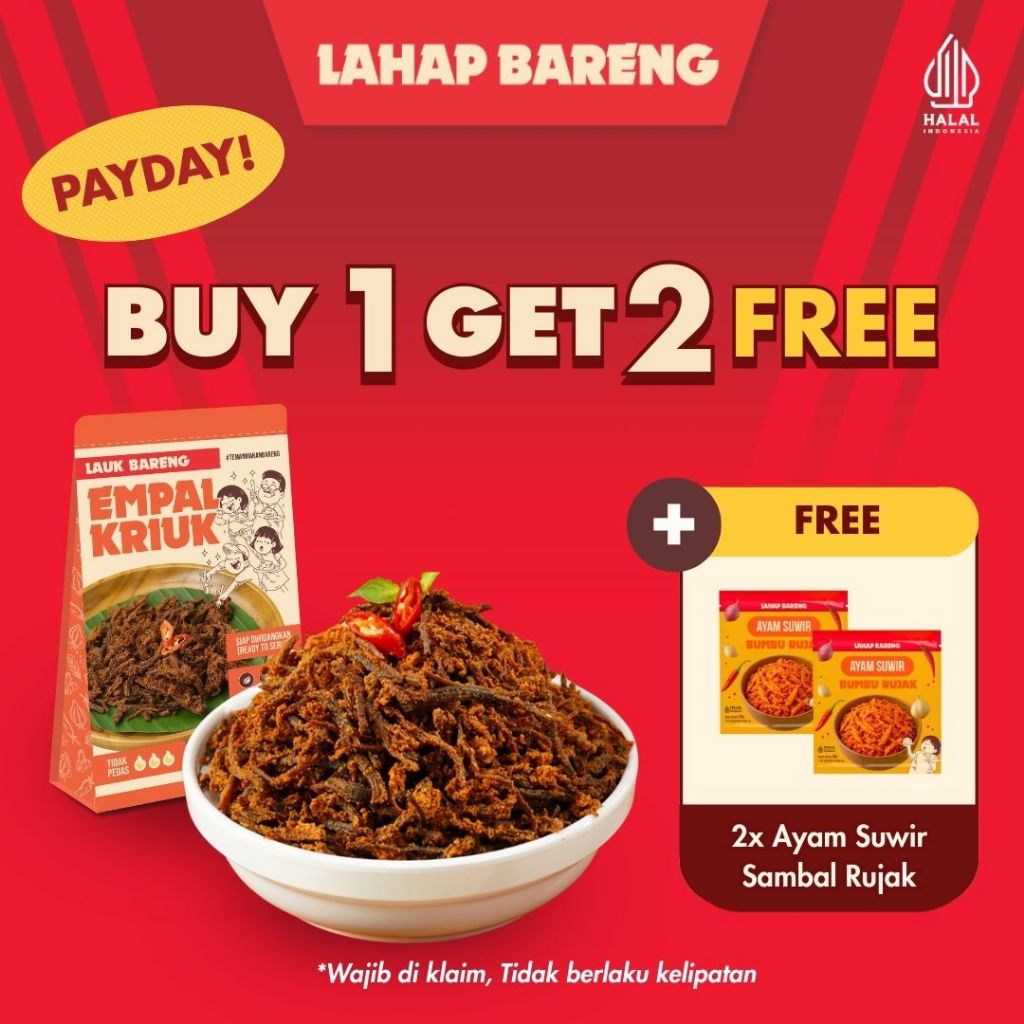 [LIVE EXCLUSIVE] [BUY1GET2] Lahap Bareng - Lauk Favorit + 2pcs Sachet Ayam Suwir Sambal Rujak Exclus