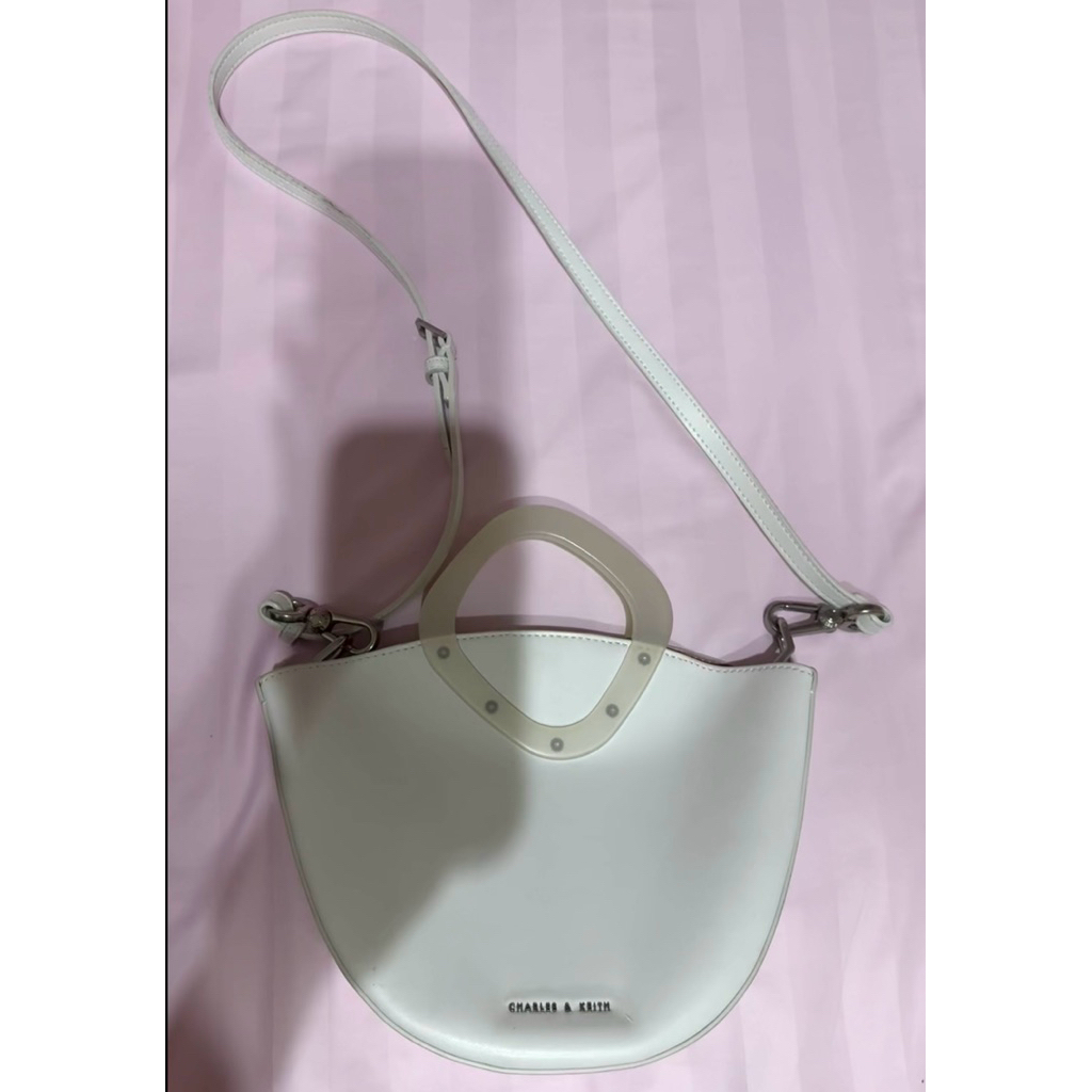 charles & keith white bag