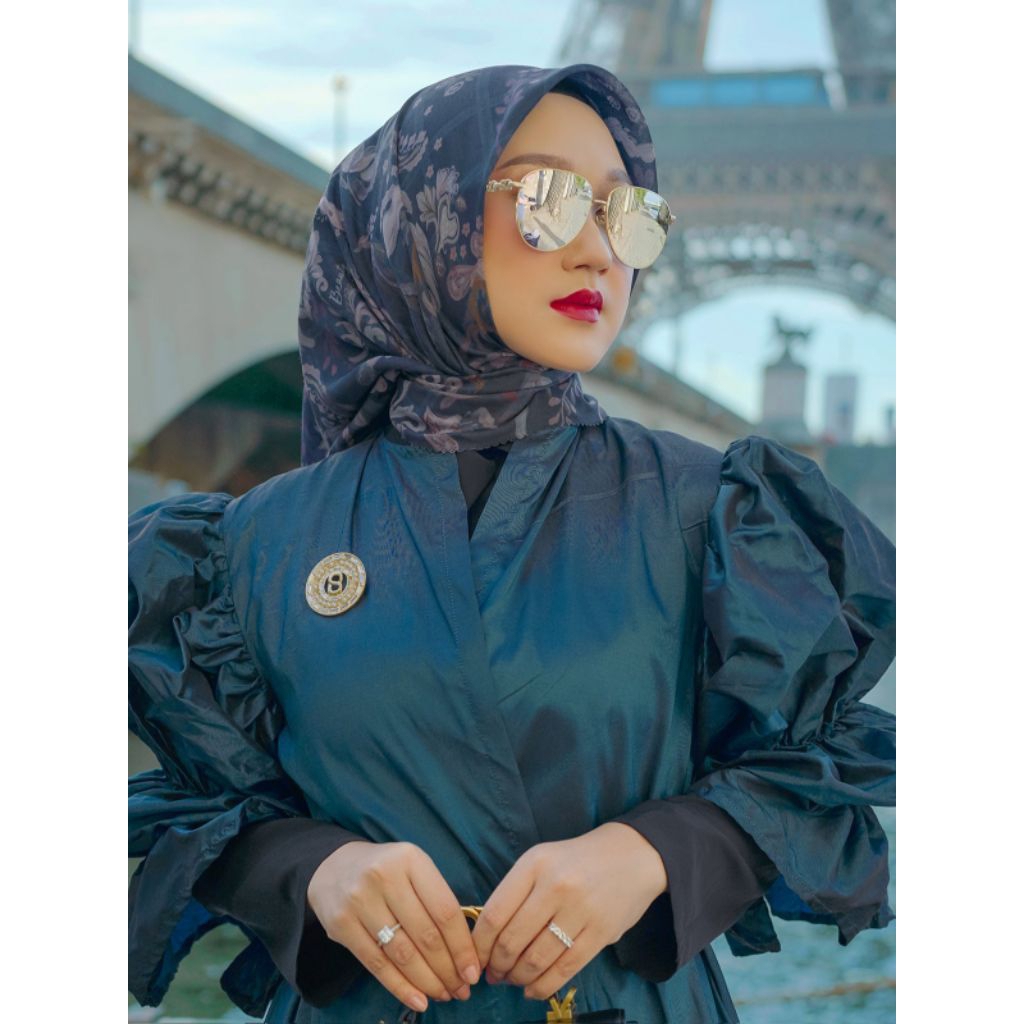 Buttonscarves XL 135 × 135 cm : Autograph 1 - Bleu