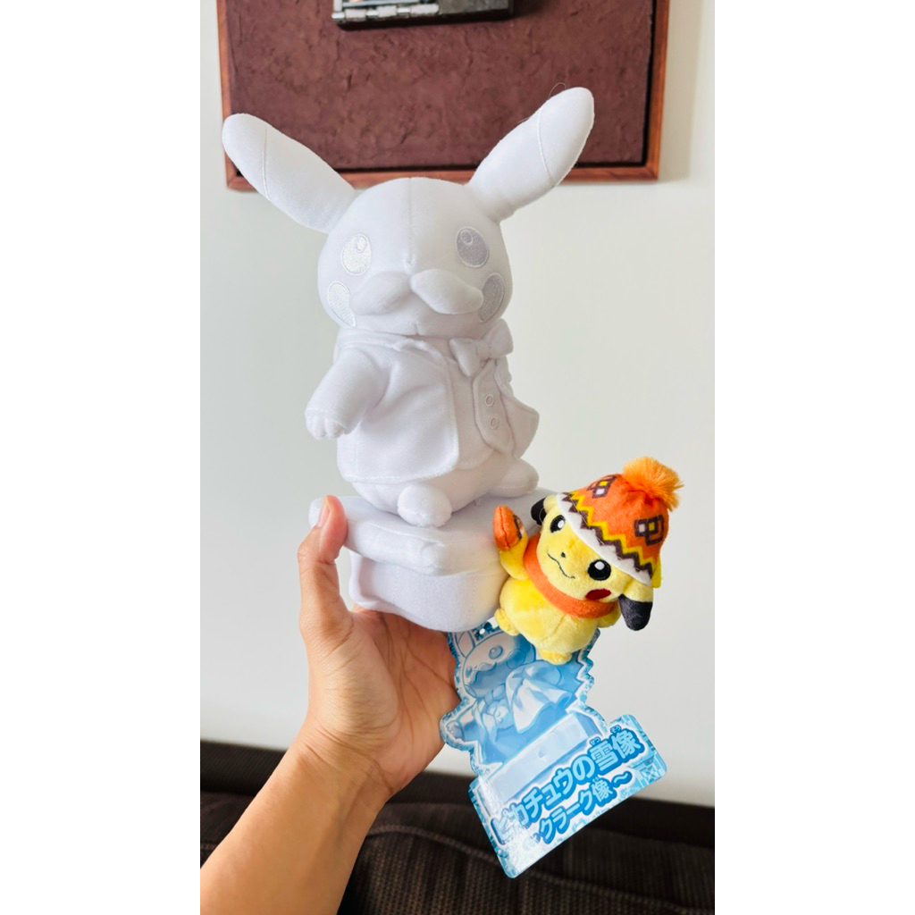 Pokemon Center Pikachu Snow Saporo Sculpture Plush 2016 (New Tag)
