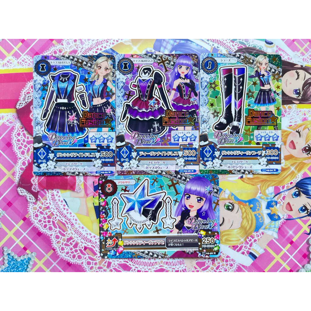 Kartu Aikatsu Jepang Dancing Diva Night Coord Rin Kurosawa Sumire Hikami Cool Unit Original Langka R