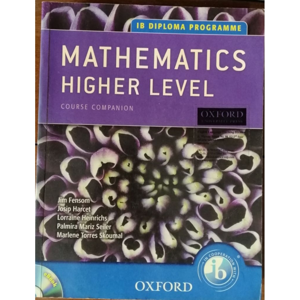 Mathematics Higher Level, IB DIPLOMA PROGRAMME