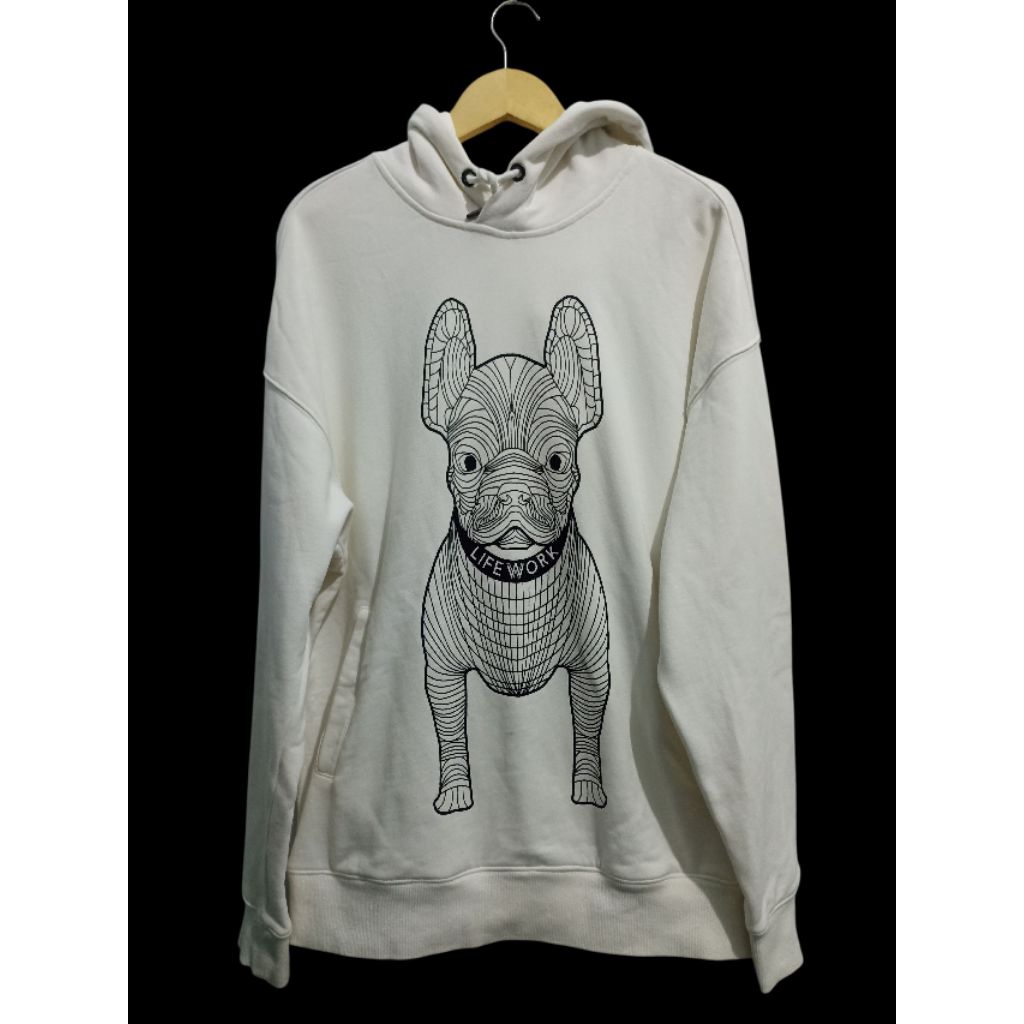 hoodie LW life work putih sz XL (122-125*75)