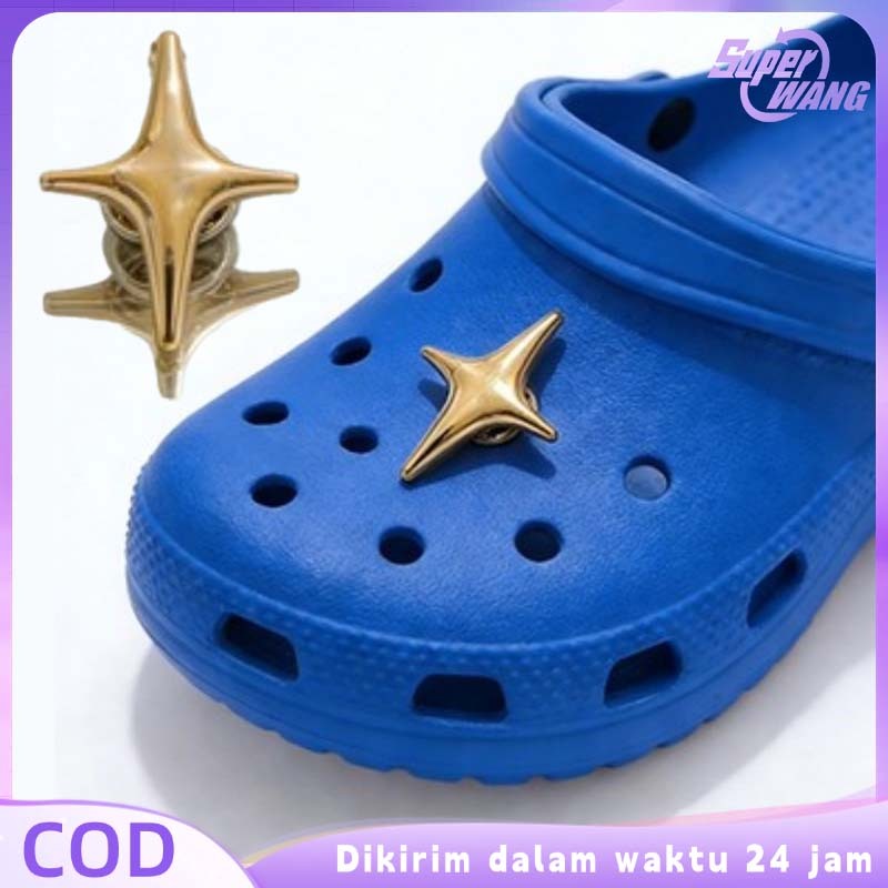 10pcs Hiasan Buat Sendal Crocs Bentuk Bintang Pin Sendal Crocs Aesthetic Tempelan Sandal Kodok Jibit
