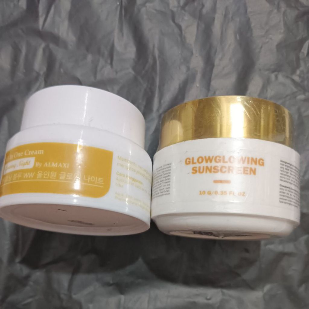 Salep pelicin pink al maxi glow + sunscreen al maxi glow kosmetik krim wajah Makeup Make Up skincare