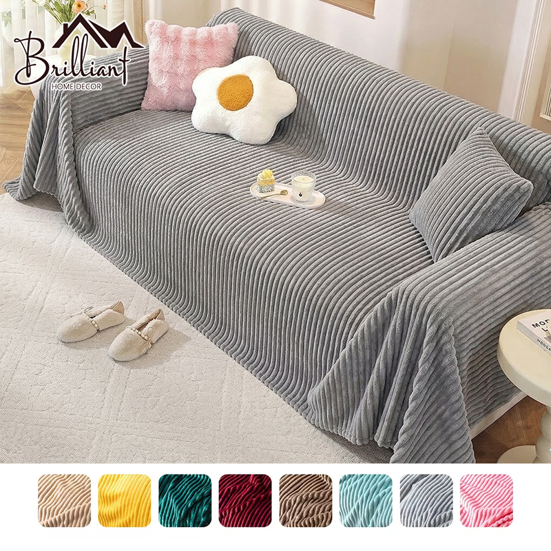 Selimut Sofa Rabbit Thermal Blanket Soft Blanket Selimut Bulu Dewasa Halus Motif Polos Embos Sarung 