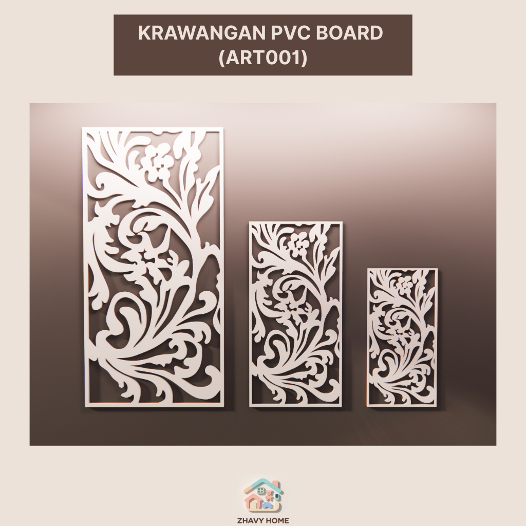 Krawangan PVC Board Motif (ART001) | Ornamen Dinding PVC Foam Board Minimalis