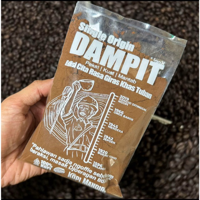 Saset 120gr - Robusta Dampit - Roasting Gelap - 100% Biji Kopi - Bubuk Super Halus khas Giras/ Warko