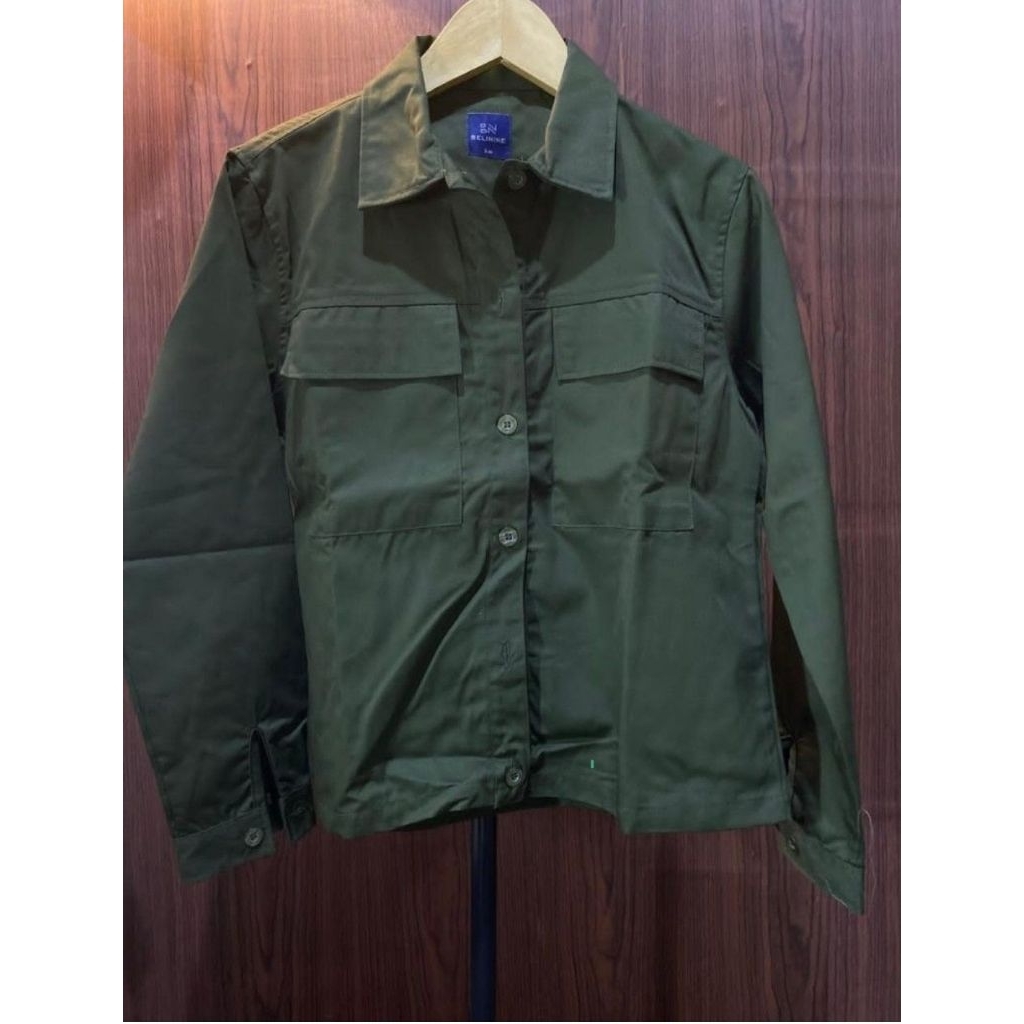 kemeja jaket hijau army