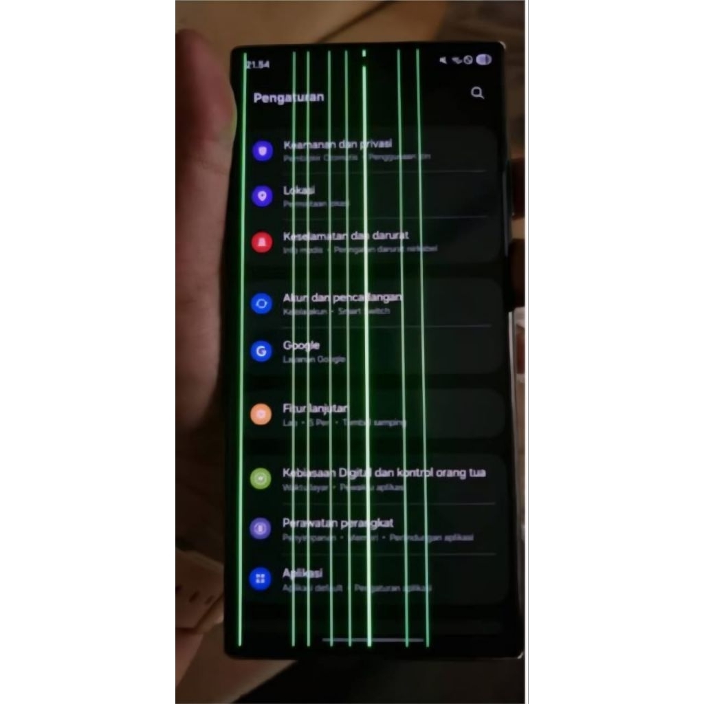 LCD S22 ULTRA +FRAME GREEN MINUS LINE