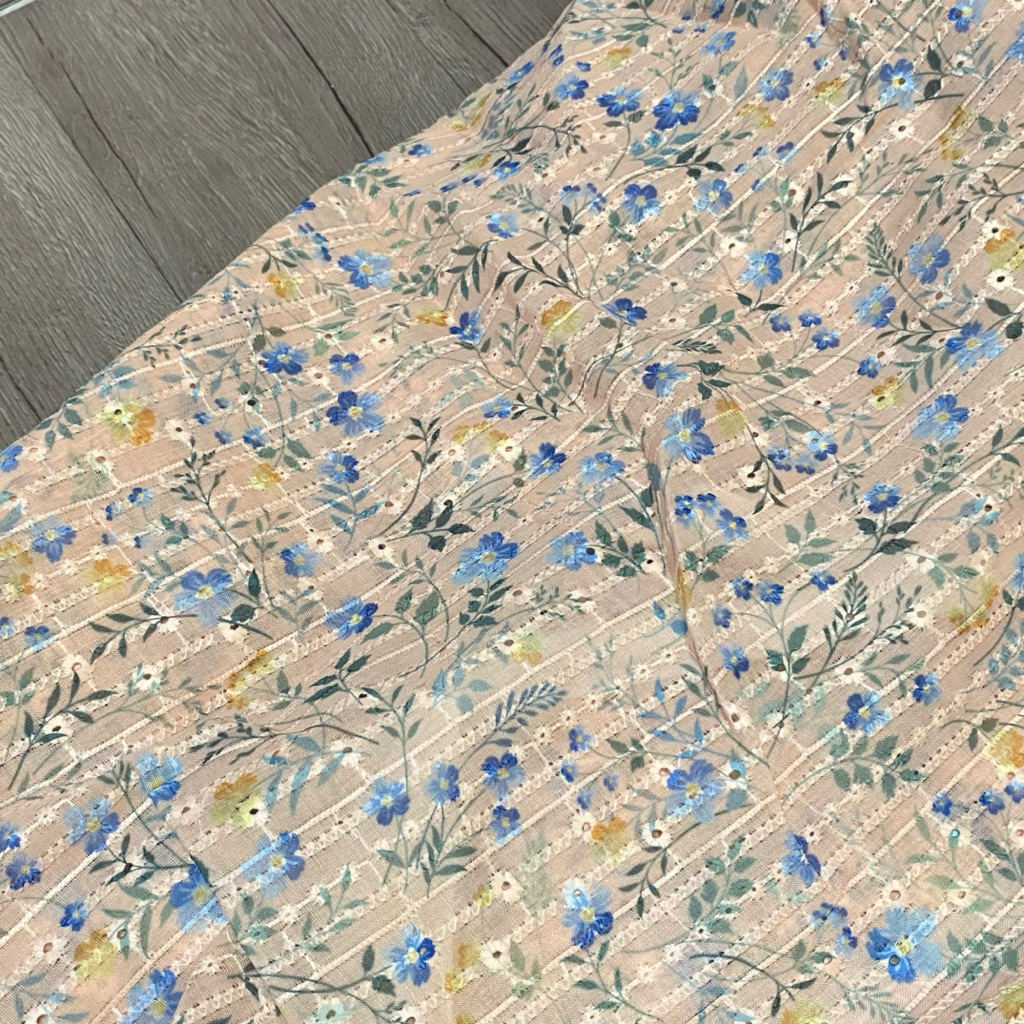 KAIN KATUN BORDIR MOTIF BUNGA | COTTON EMBROIDERY