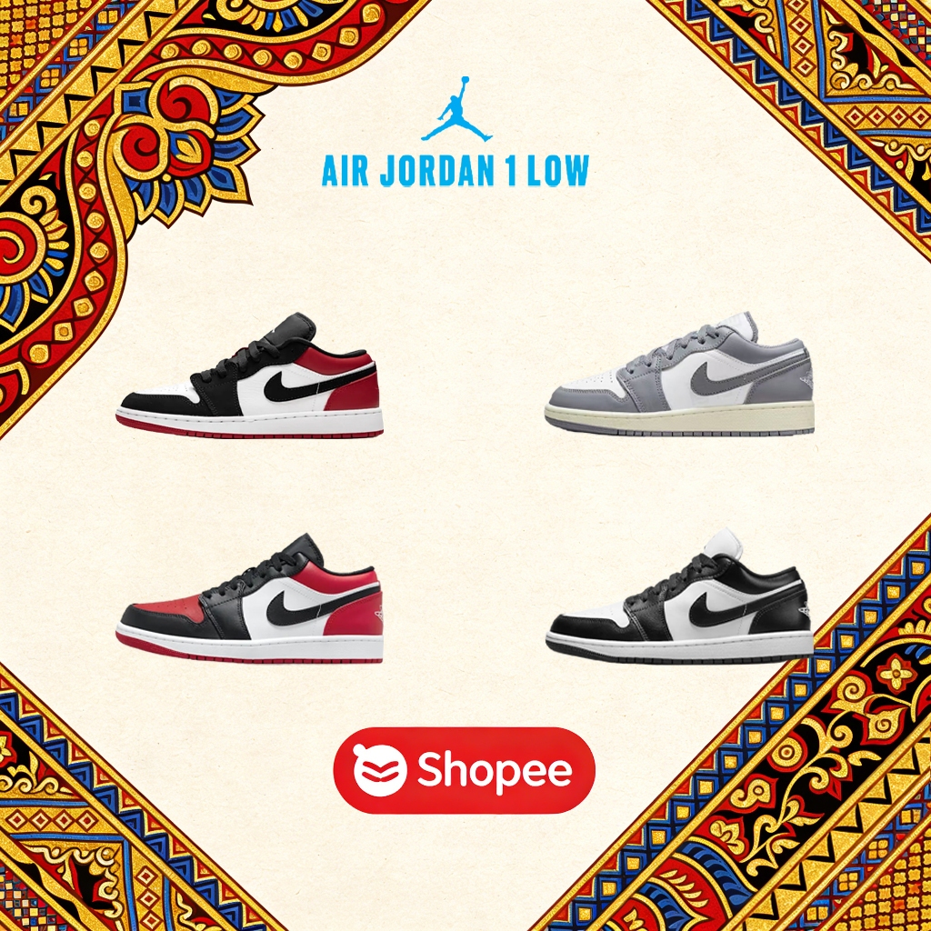 Sepatu Basket Low-Top AIR JORDAN 1 LOW Asli, Cocok untuk Pria dan Wanita, Tersedia 4 Gaya - COD