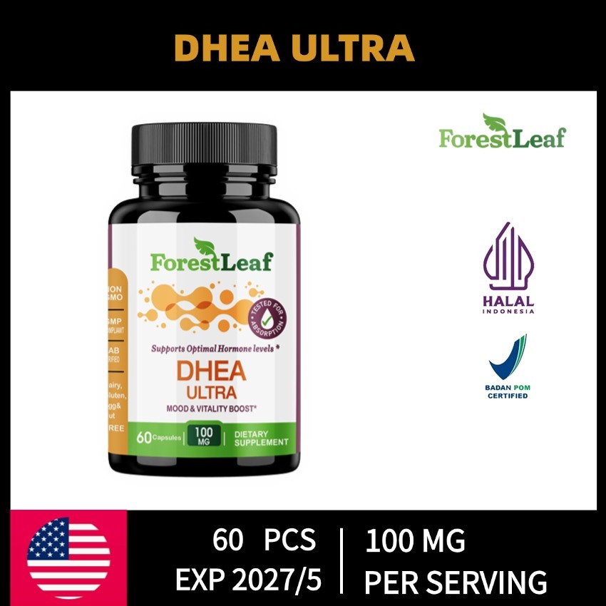 DHEA - 100mg untuk Dukungan Energi & Stamina, 60 Kapsul Lembut