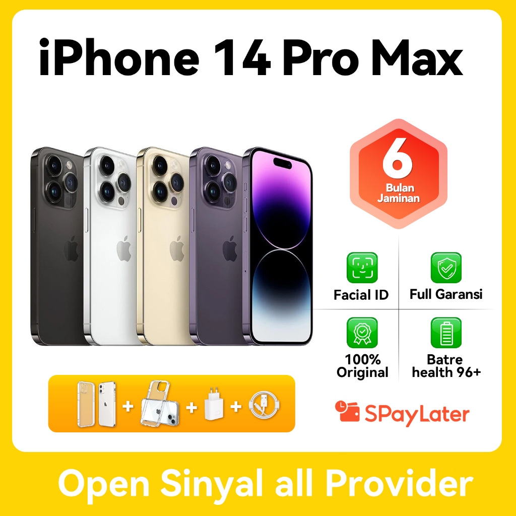 Dalam stok iPhone 14 pro max 128GB 256GB SECOND 100% Original LIKE NEW  Fullse No Refurbish Ibox‌ Fu
