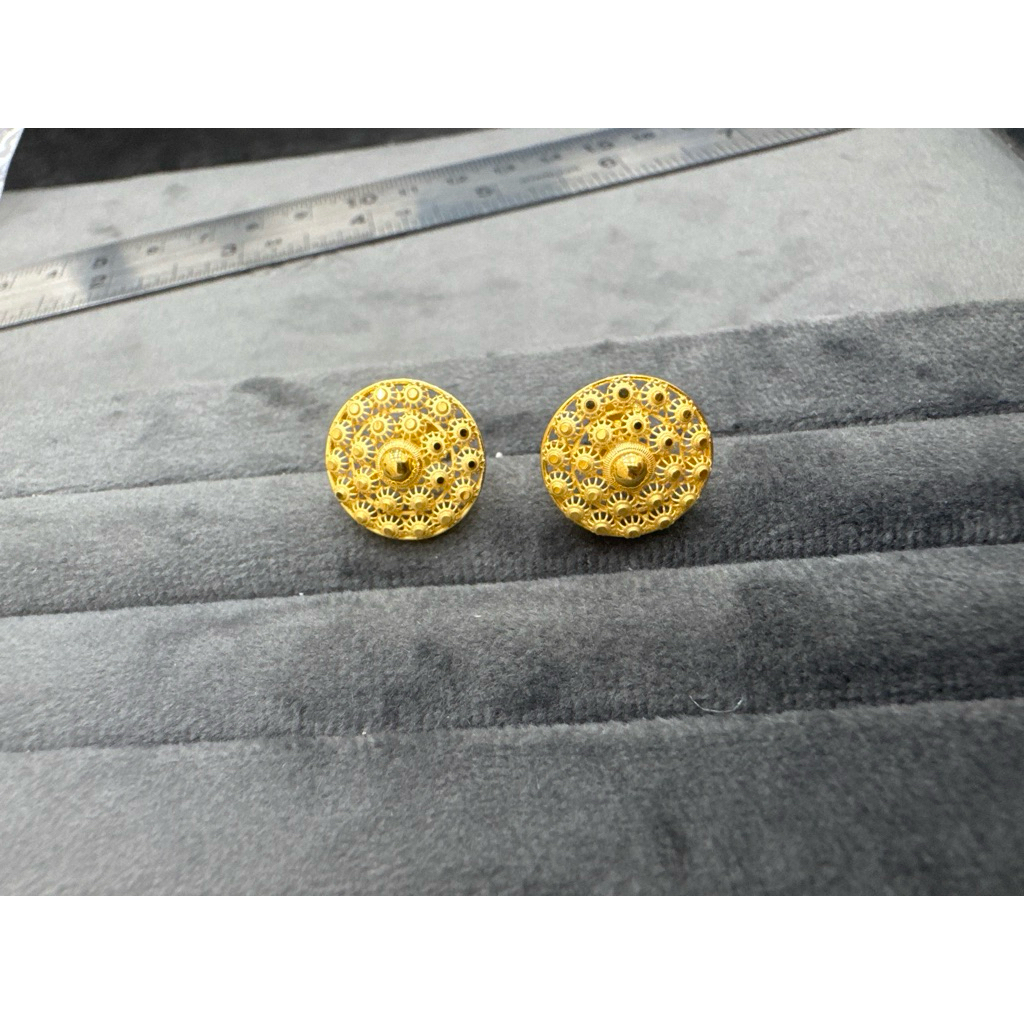 Giwang Emas Asli 750 17K Model Etnik Borobudur 2.18 Gram - Anting Tusuk Mewah