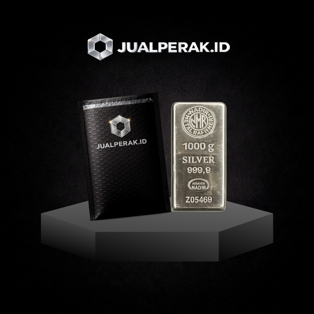 Nadir 999,9% Perak Batangan 1000 G Gram / Nadir 999,9% Silver Bar 1 Kg Kilogram
