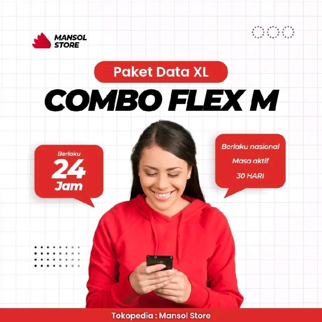Voucher paket data xl xtra combo flex M / kuota internet xl