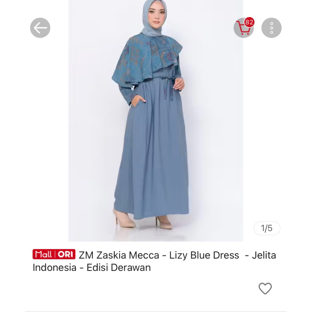 PRELOVE || GAMIS by ZM (ZASKIA MECCA) ORI LIZY BLUE DRESS SIZE XL || TIDAK ADA CACAT ROBEKAN, HANYA 