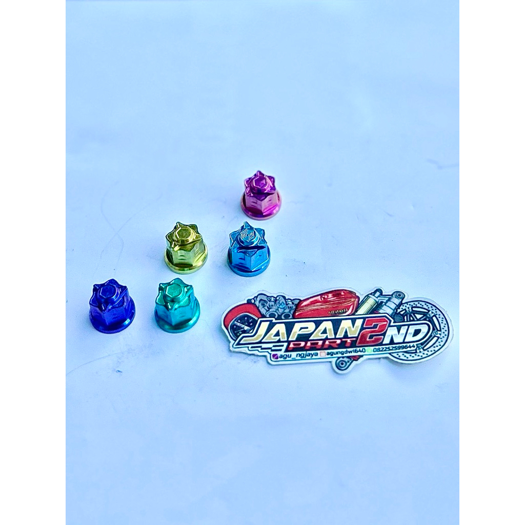 mur titanium lubang m6 m8 mur titanium topi mur titanium as roda ninja fiz r cb gl mur titanium gr5
