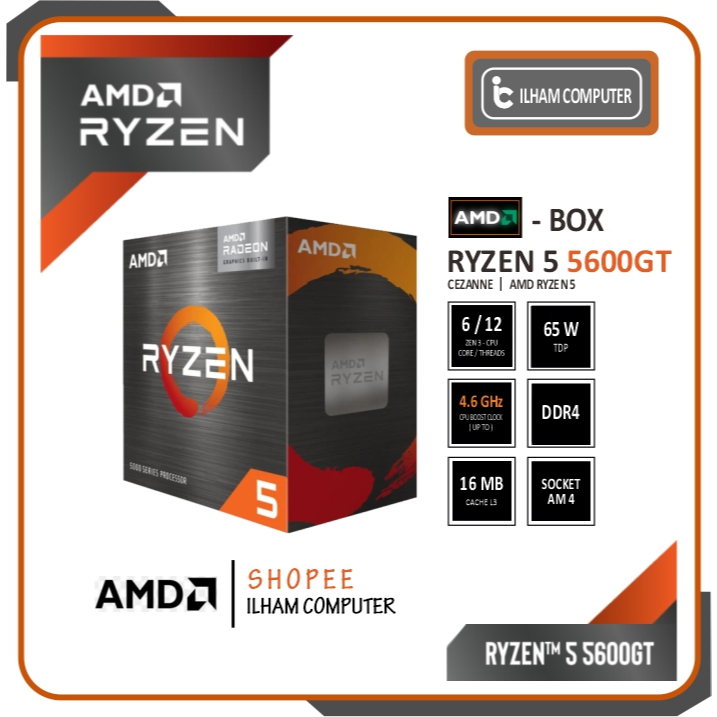 Processor AMD Ryzen 5 5600GT BOX I TRAY 6-Cores 4.6 Ghz Zen3 AM4