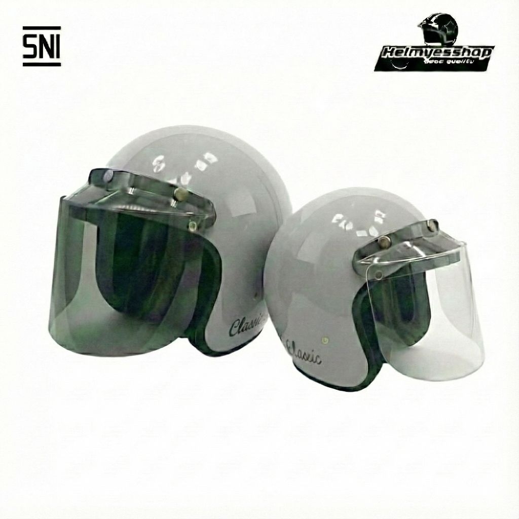 Helm Bogo Retro Klasik-Helem Original Half Face SNI Dengan Desain Motor vintage Pria Wanita Remaja d