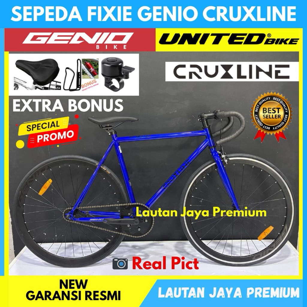 Sepeda Fixie Genio Cruxline Rem Torpedo Stang Balap 700C