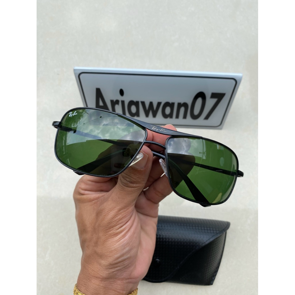 kacamata ray-ban rb 8013 frame hitam kaca hijau
