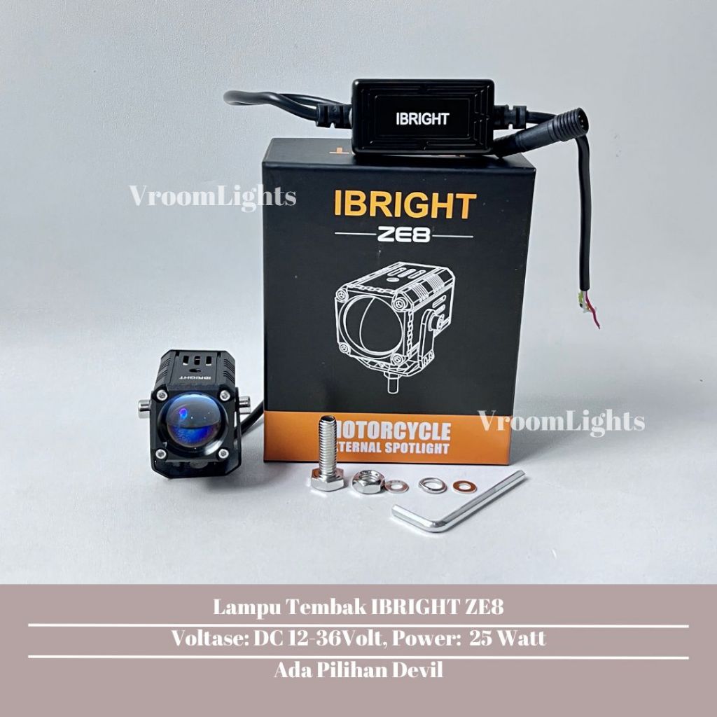 IBRIGHT Tipe ZE8 Lampu Tembak Laser Blue Lens Bahan Aluminium Ada Kipas Pendingin Dan Devil