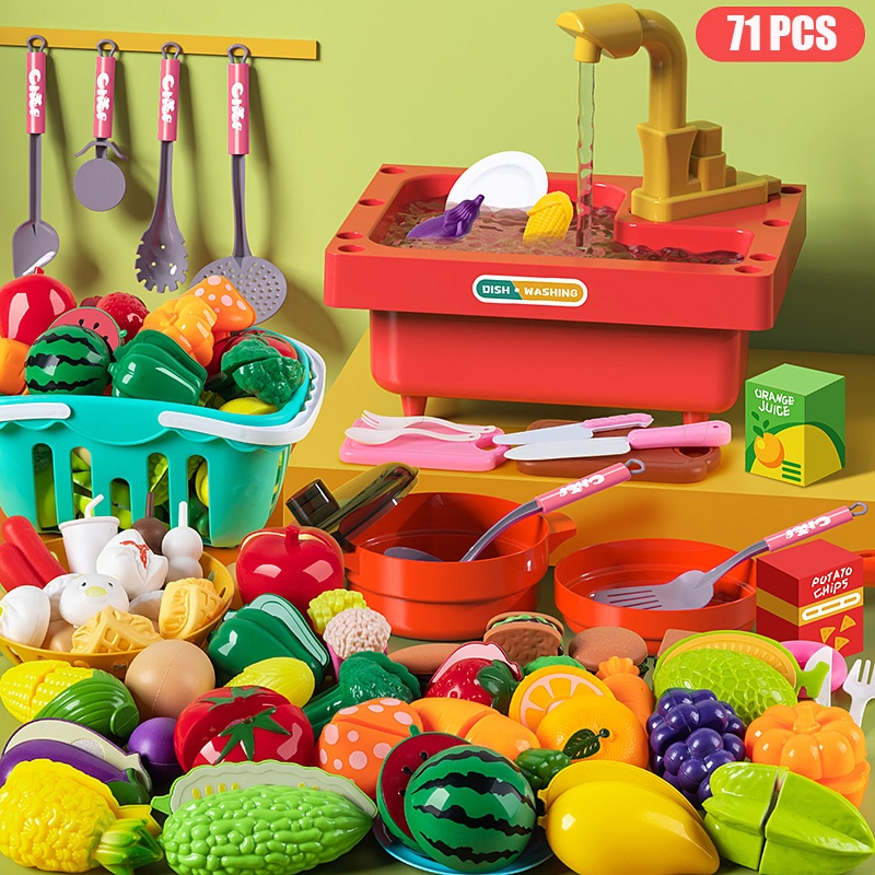 Mainan Dapur Anak-Anak Mainan Dapur Cuci Piring Kitchen Set Mainan Anak Simulation Mainan Anak Perem