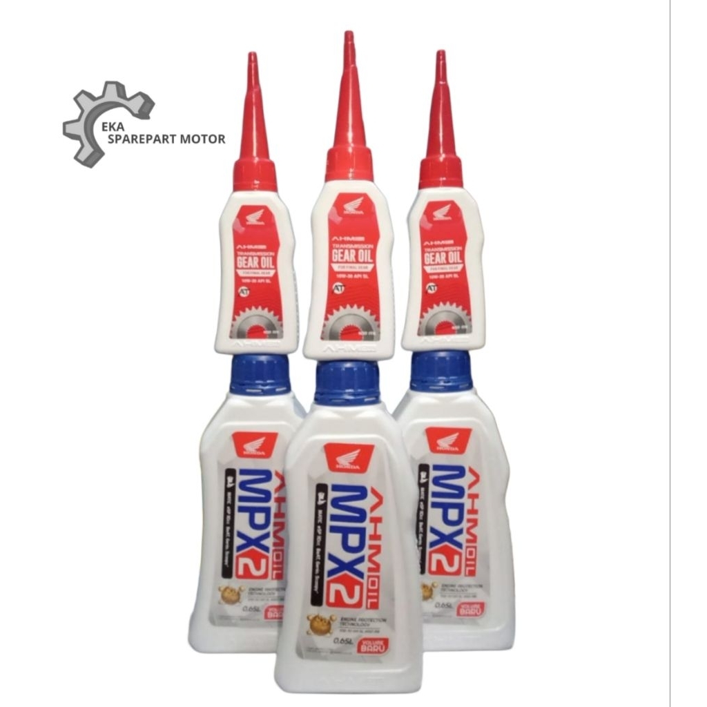 Grosir 3 Botol Oli Mpx2 650ml Honda Ahm + Oli Gardan Ahm Gear Oli Mesin Motor Matic Scoopy Esp Beat 