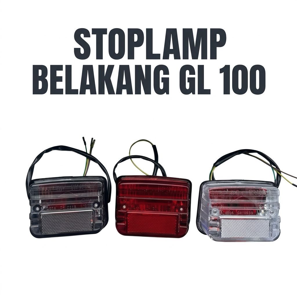 Stoplamp gl100 Stopan Lampu Belakang GL 100 Mika Smoke Bening Merah model Led original Bornfree