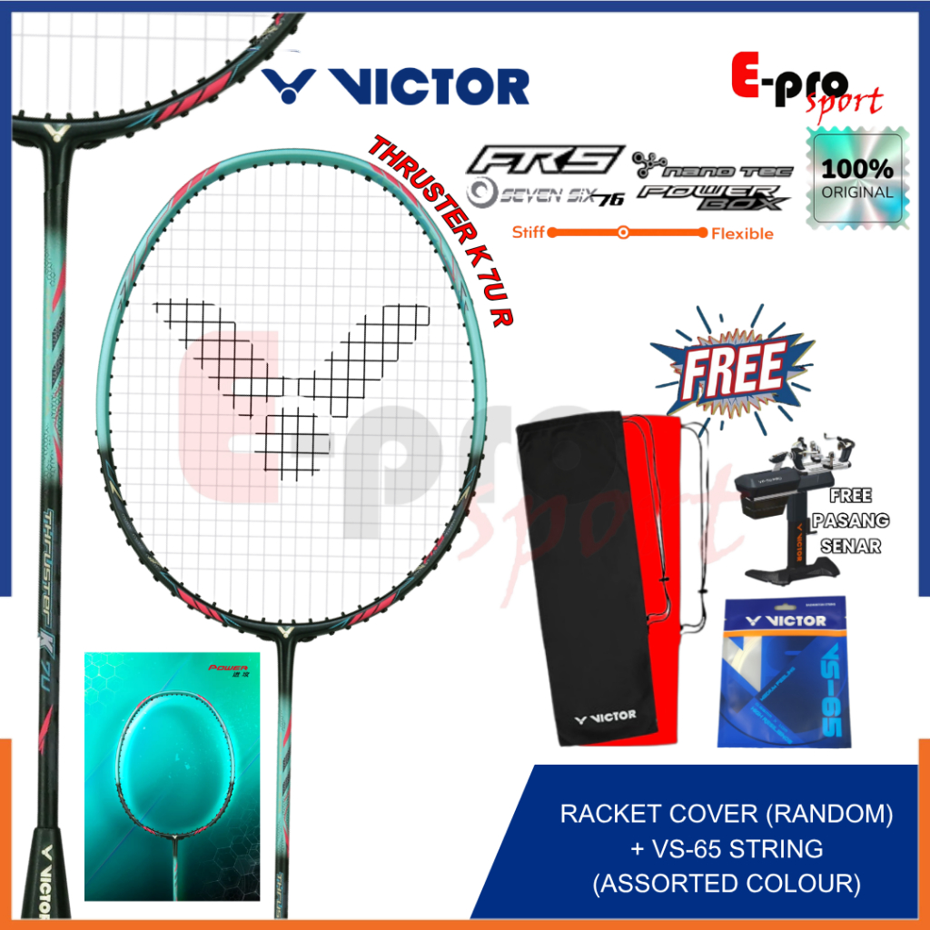 Raket Badminton Victor Thruster K 7U R / TK-7U R / TK 7U R Bulutangkis Super Light Ringan 7U Origina