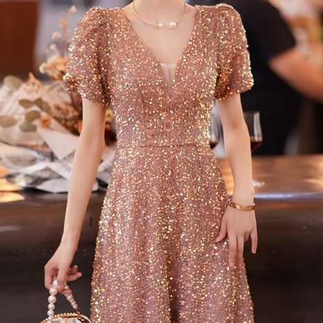 Female  New Banquet Temperament,  Light Luxury Gaun malam