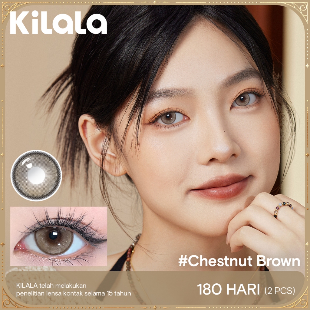 Kilala Chestnut Brown Softlens Original,6 Bulan, 14.5mm (0s/d-7.00 )