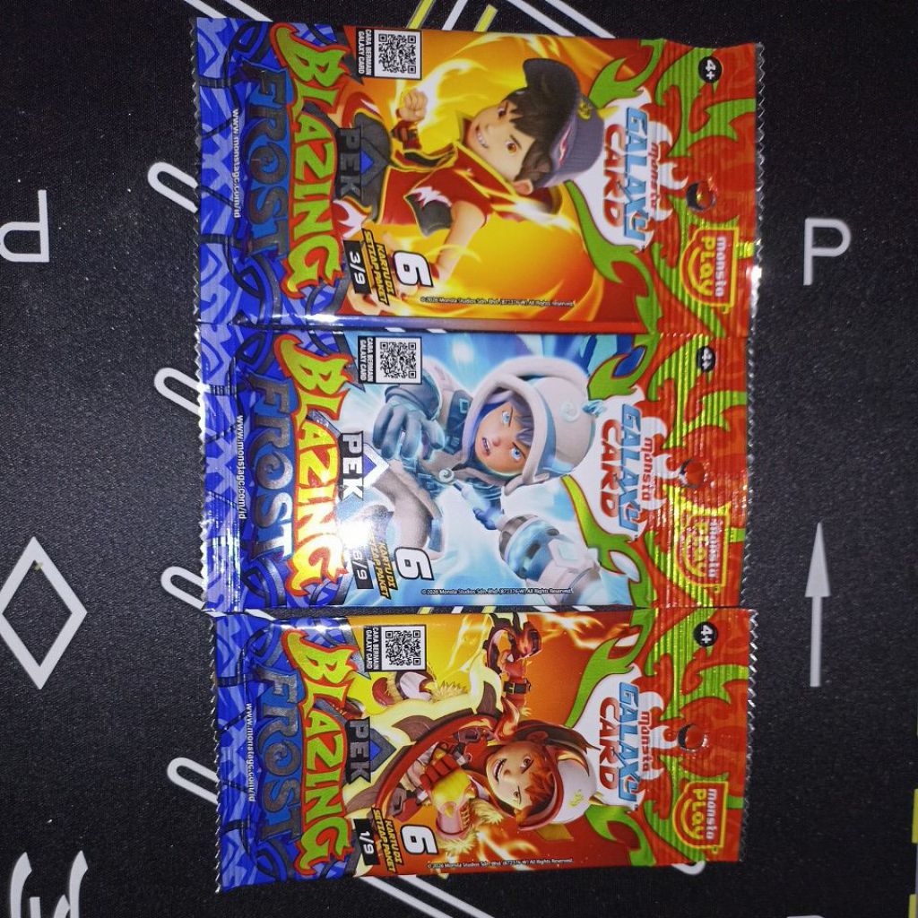kartu pek Boboiboy blazing frost(versi Indonesia)