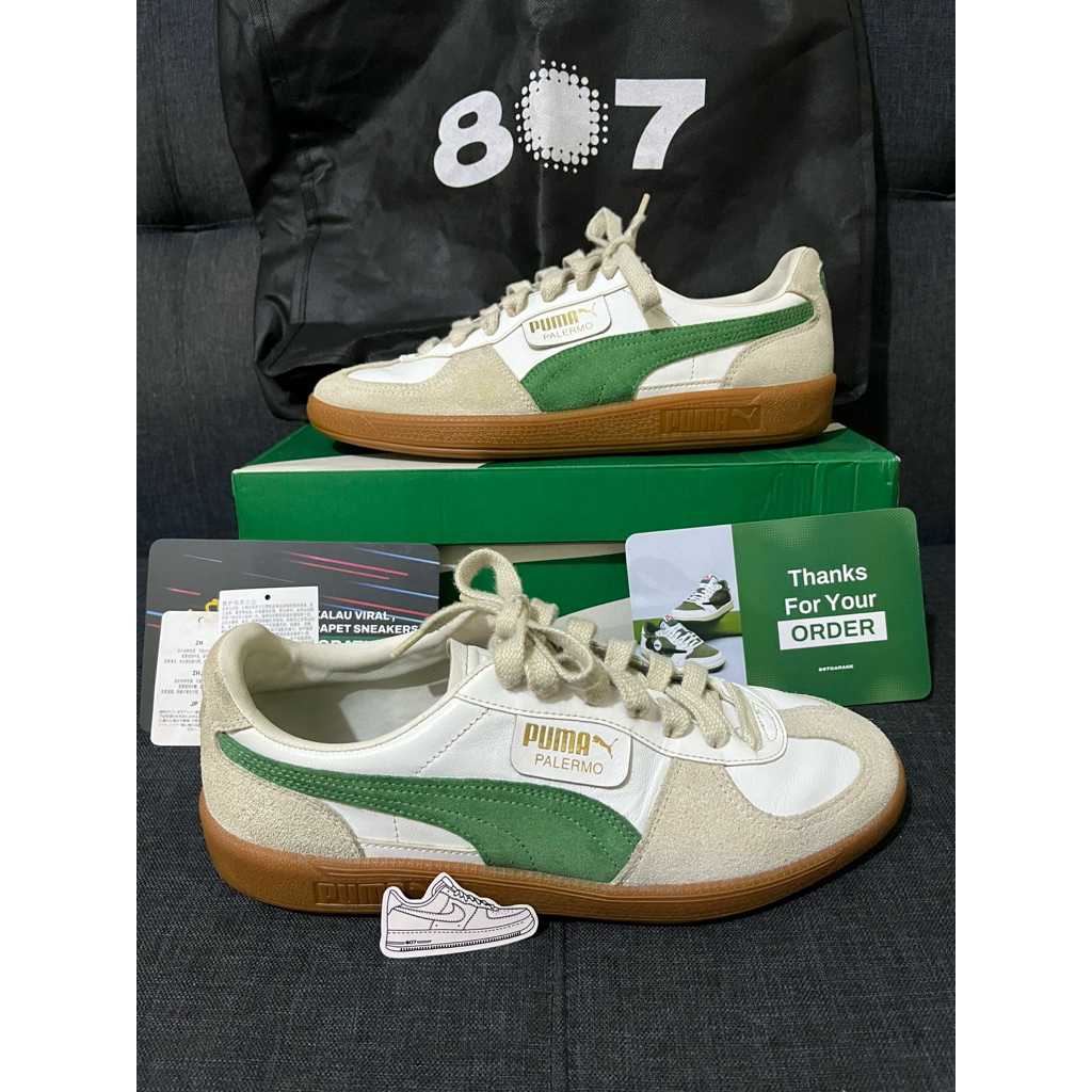 Sepatu Puma Palermo White Green Gum