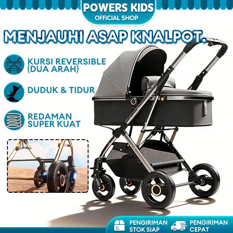 Garansi 3 TahunStroller Bayi duduk dan berbaring Stroller Baby Lipat Travelling Troli Bayi