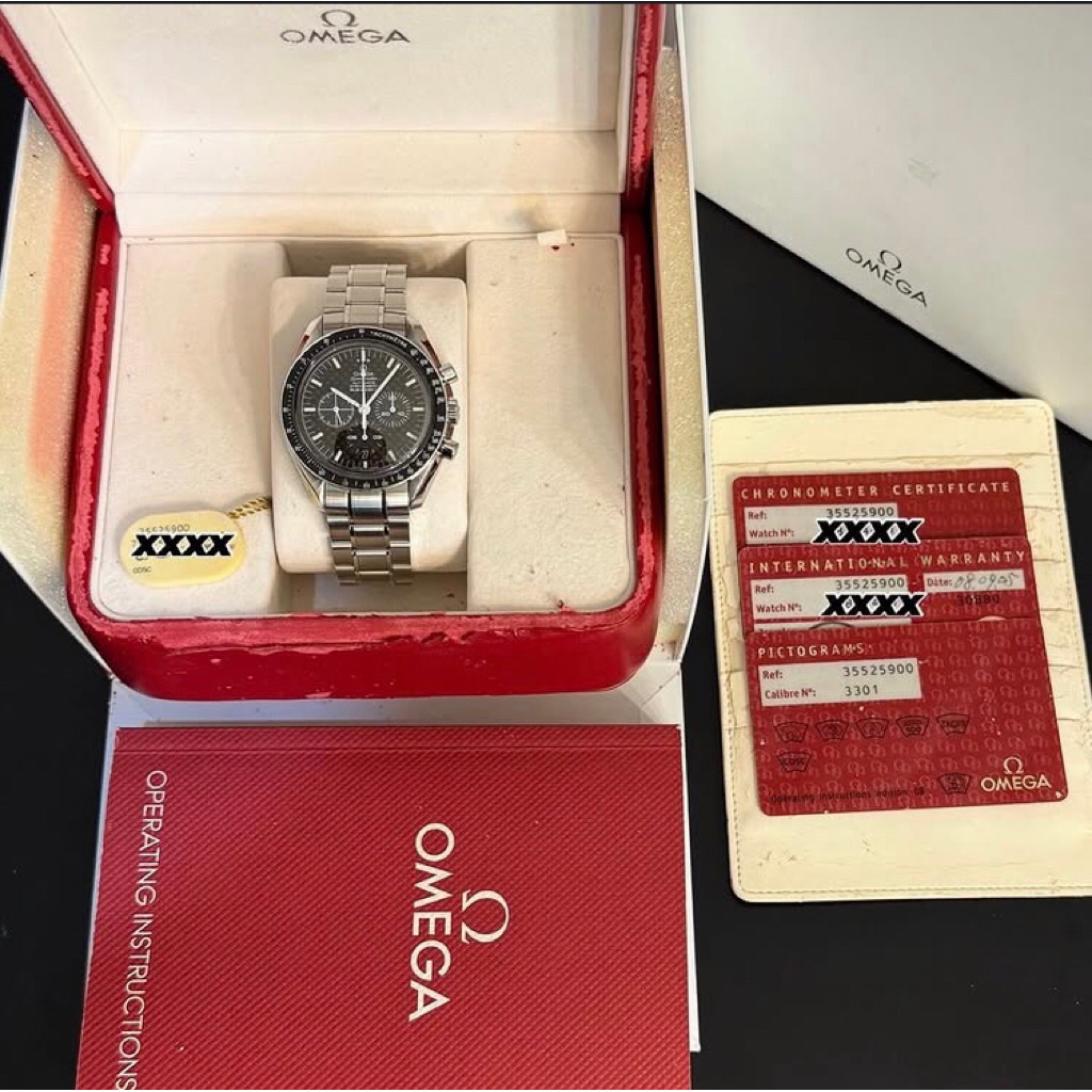 RARE OMEGA SPEEDMASTER RACING AUTOMATIC CHRONOGRAPH (CARBON DIAL) ORIGINAL YEAR: 2008