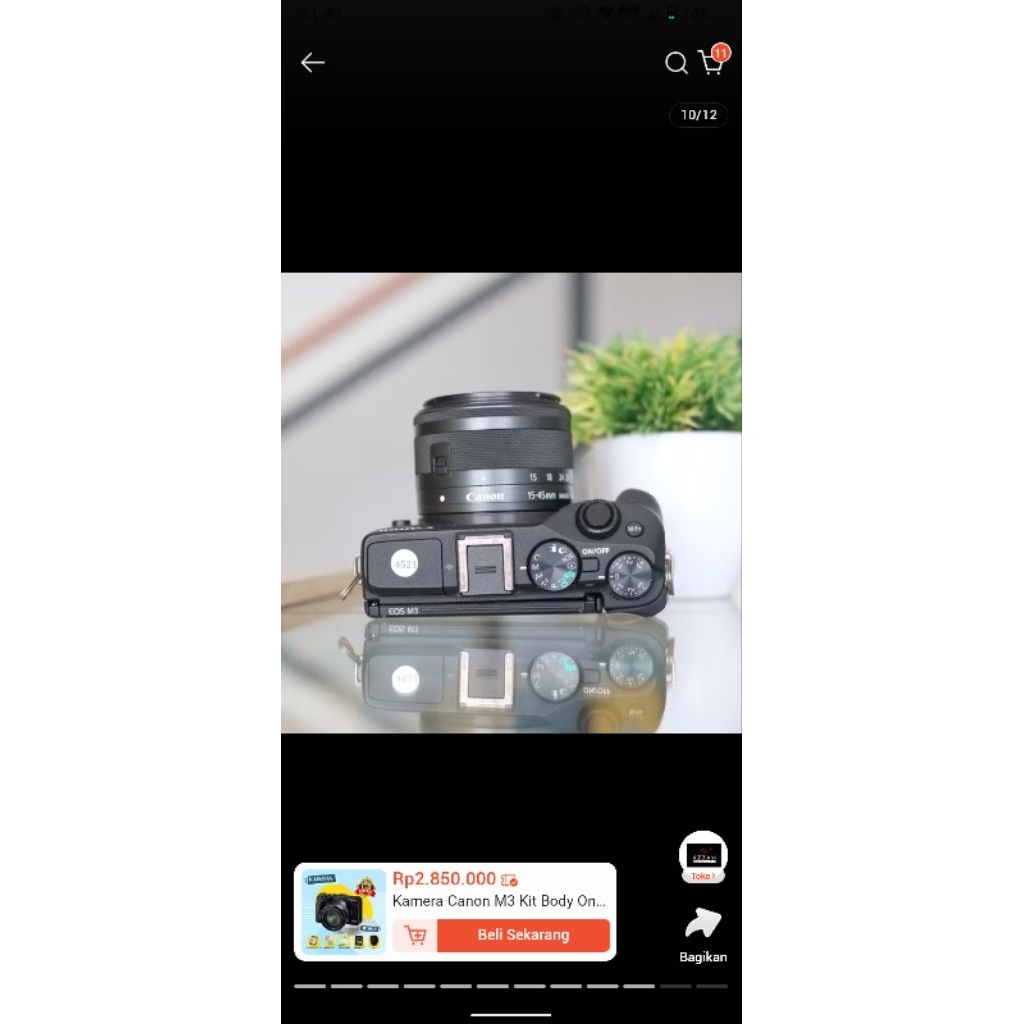 Kamera Canon M3 Kit Body Only Second Mirrorless Bekas GARANSI Normal Siap Pakai
