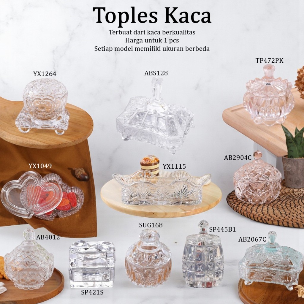 CAPODIMONTE Tempat Permen / Toples Kaca Kecil 1 Pcs