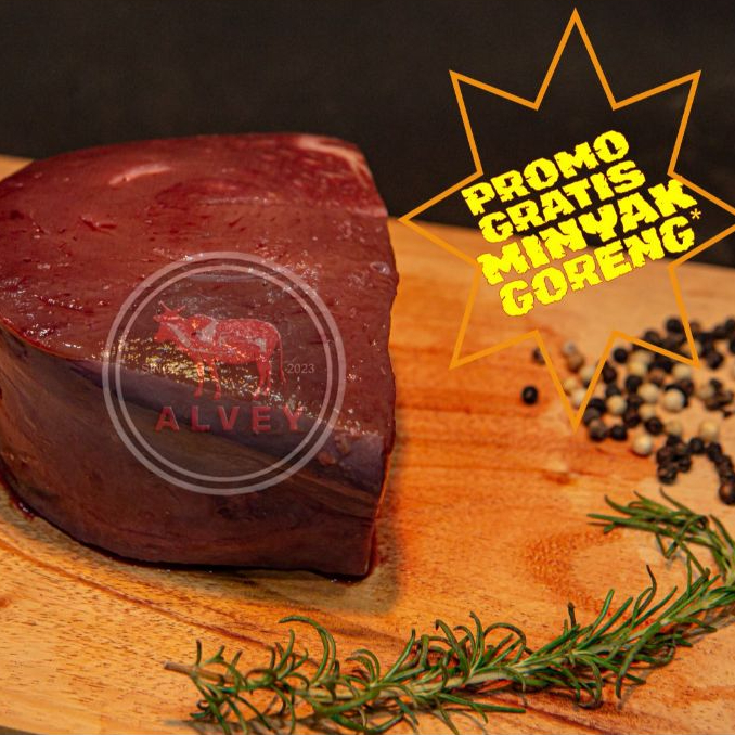 Hati Sapi / Jeroan Sapi 1Kg | Cocok Untuk Masakan Tradisional / Sop / Oseng | Alvey Beef