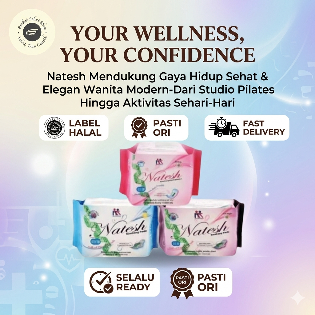 Natesh Pembalut Herbal Natesh Pantyliner Natesh Day Natesh Night Natesh Extra Long Ori KK Indonesia