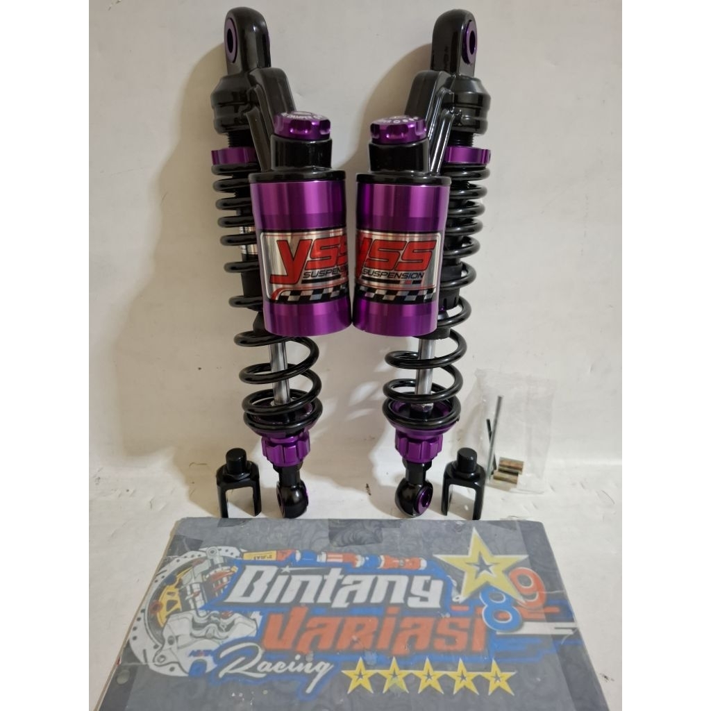 NEW DOUBLE SHOCK ~ SHOCKBREAKER COPY YSS BLACK PURPLE MODEL EXTREME DOUBLE TABUNG ATAS UK 280MM -320
