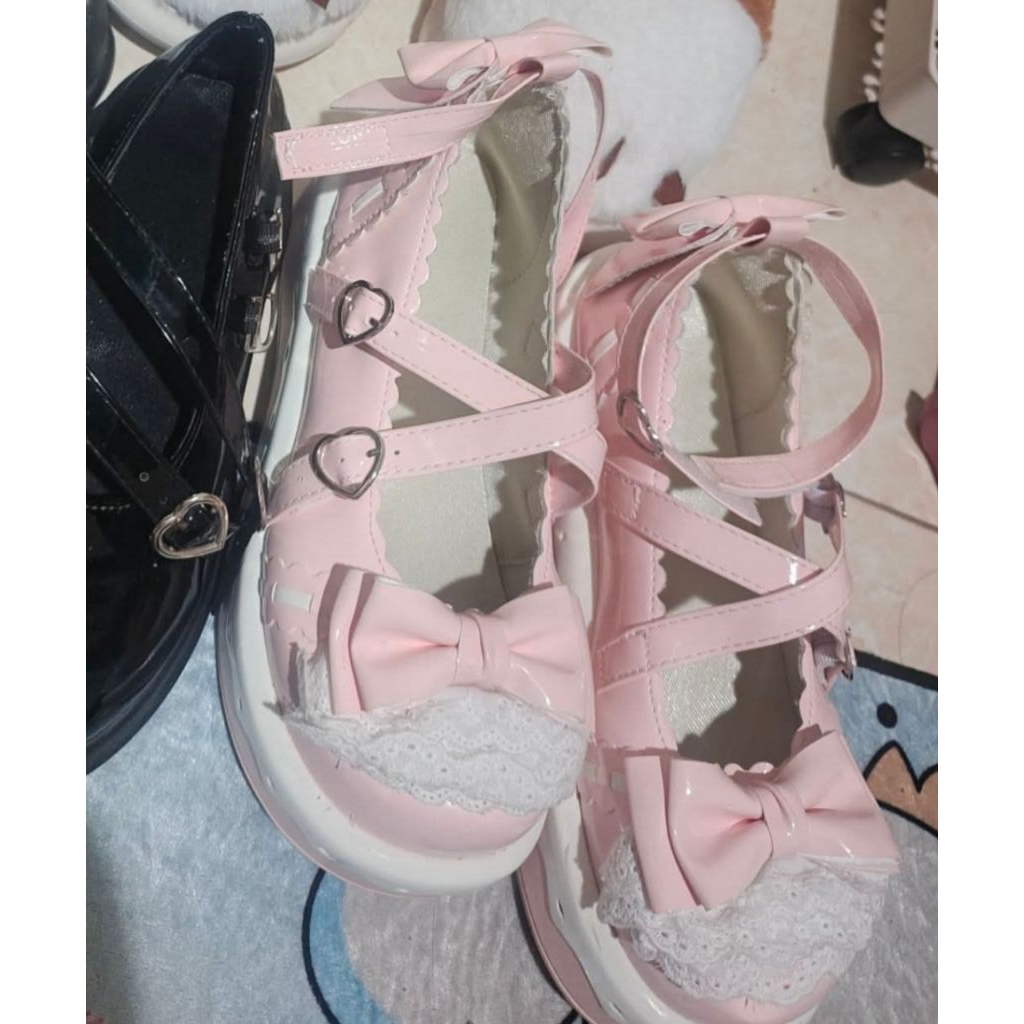 sepatu lolita pink | Jiraikei landmine girls gothic dress black kawaii lolita ryosangata Rojita Lizl