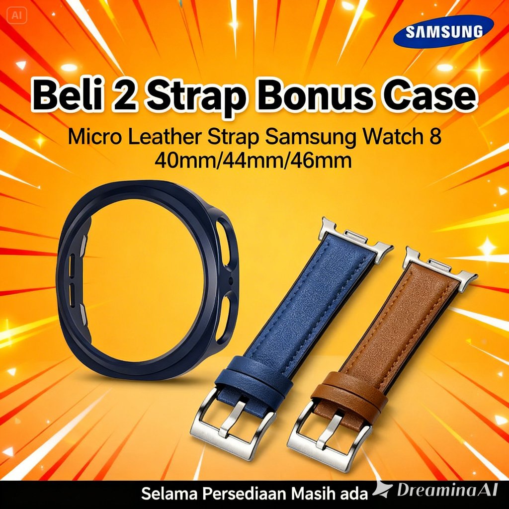 Leather Strap Samsung Watch 8 40mm/44mm/46mm Classic Strap Kulit Samsung Watch 8