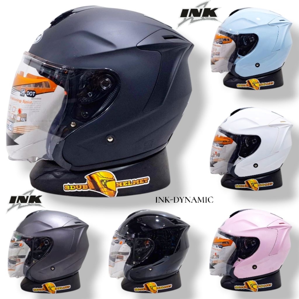 Helm INK dynamic Gunmetal dof paket ganteng original INK